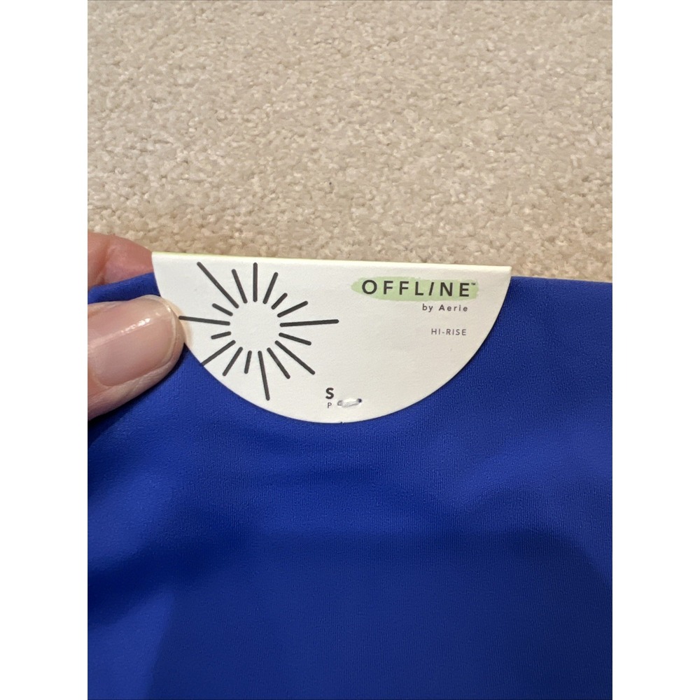Offline By‎ Aerie Real Me Crossover Bike Shorts Size Small Blue 5" Hi Rise - Picture 5 of 6